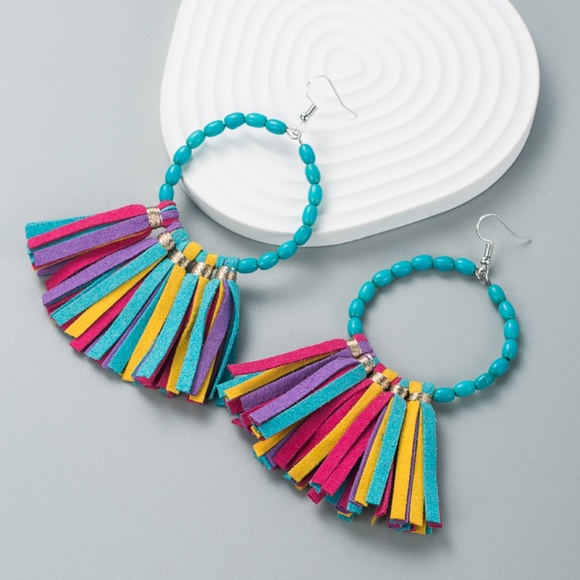 Tassel earrings multi color - Picture 1 of 1